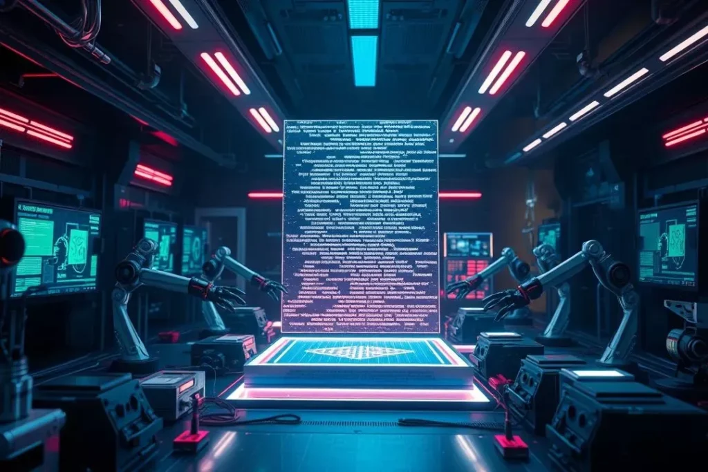 O Laboratório do Futuro: IA Generativa em Ação Representação visual da IA generativa e agentes autônomos